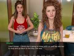 Adult visual novel featuring a seductive mom with big boobs from behind