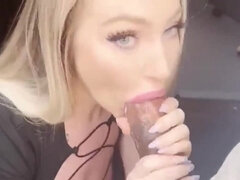 Big-titted blonde MILF takes BBC in her mouth and pussy