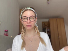 18 ans, Amateur, Blonde, Lunettes, Solo, Adolescente