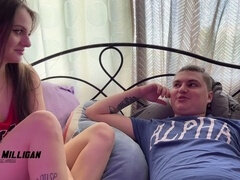 Crazy sexy couple, teenage school girl, brother fuck sister cheating