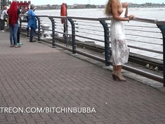 Amateur busty babe public nudity