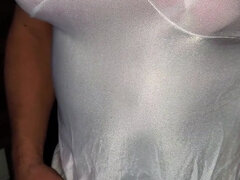 White Shiny Nylon Vintage Slip
