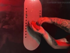 Femdom Gloryhole Handjob Surprise For Slave