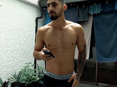 Already naked adn boned up, Belus is on all fours and ready to take Julian's stiff cock. His top slides in from behind and the long bareback begi