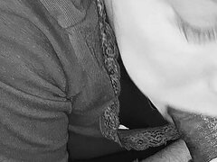 Sucks and Swallows Cum in Black and White