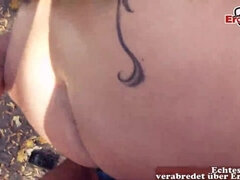 Spermaa suussa, Saksalainen, Mummo, Vanhempi, Ulkona, Näkökulma pov, Julkinen