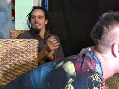 Real hung stripper sucked at event