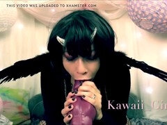 Seductive cosplay as devil, demon, or demoness
