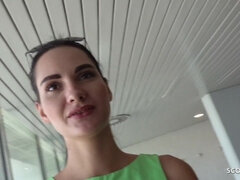 Slender amateur teen fucks on the beach