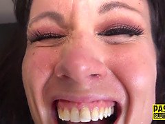 Toyed milf submissive gets fucked and throats