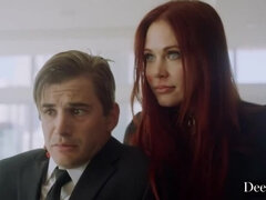 큰 가슴, 금발의, 흑갈색 머리, 얼굴에, 여자 지배, Hd, 쓰리섬