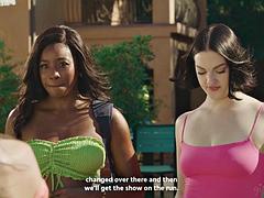 Chica, Tetas grandes, Negro, Ébano, Fetiche, Interracial, Trio, Tetas