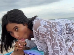 Dark-haired beauty called Alika gets screwed on the beach