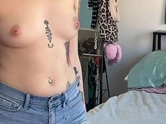 Leie, Fetisch, Behaart, Absätze, Jeans, Solo, Tätowierung