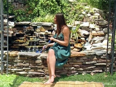 Linsday plays indoors and outdoors and pees after