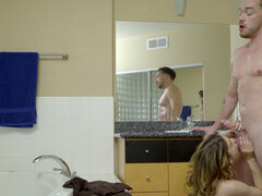 Cuarto de baño, Rubia, Mamada, Corrida, Pajear, Desnudarse