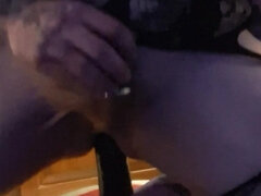 아메리카인, 항문, 딜도, 집에서 만든, 랑제리, 혼자, 스타킹