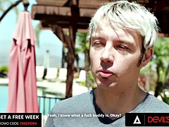 DEVILS FILM - Hot Blonde River Lynn Fucks Her Fuckbuddy While Her Boyfriend Watches Everything