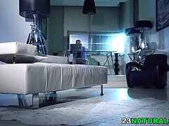 큰 음경, 오랄섹스, 흑갈색 머리, 커플, 에로틱, 여자친구, Hd, 자연의 가슴