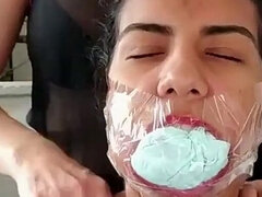 Latina Girl Maximally Stuff Gagged with Humongous Xxl BBW Panties!
