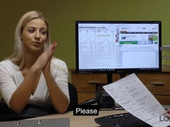 Intervju, Blond, Pikk, Milf, Penger, Kontor, Suging