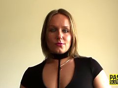 Milf sub on leash wam