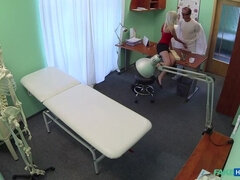 Blonde Shows Doc She's Fit to Work