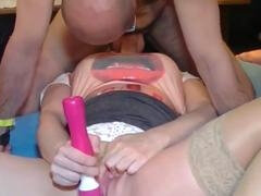 Wild gangbang with two mature moms in a gonzo snapchat-style session