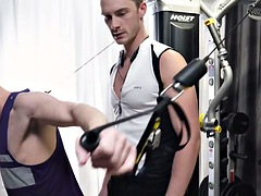 Anal, Gay, Gimnasio, Flaco, Tatuaje, Trio