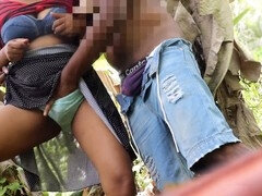 Step-mom with massive booty gets drilled and peeing outside in secret forest spot