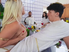 Velike joške, Blondinka, Varanje, Zunanji izliv, Hardcore, Hd, Milf, Žena