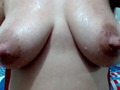 milking park - Amateur with big nipples in solo lactation fetish