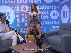 Megan Russo Small Redhead Rides Cock and Vibrating Machine in Porn Casting - Juan Bustos Podcast