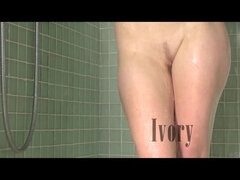 Blondine, Füsse, Flexibel, Nippel, Dusche, Solo, Sich ausziehen, Nass