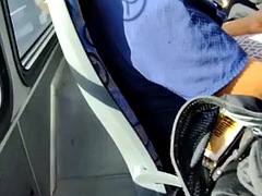 Stroking my cock for a latina on the bus