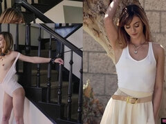 Split Screen Schoolgirl