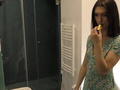 Steamy Petite Brunette Babysitter, Jadilica, Often Goes Panty-Free Under Her Summer Dress