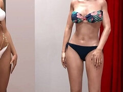 My Stepbrother 's Wife #38 Bella and Jennifer Wore Swimsuits and Showed John