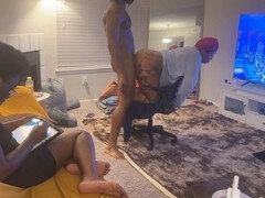 Любители, Большой член, Черные, Парочка, Черненькие, Две девушки, Домашнее видео, Втроем