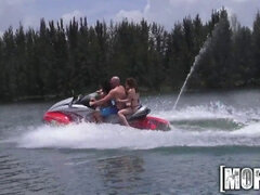 Hot threesome on the seadoo