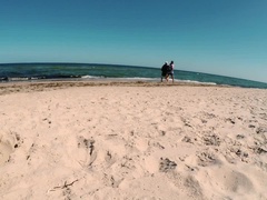Strand, Stor kukk, Kukk suging, Bløtkake, Dype svelg, Hd, Utendørs, Offentlig