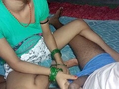 Indian hubby gobbles down his wife's member and then explores her pussy with his shaft