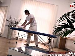 Brunette Teen Gina Gerson Blows Masseur Before Pounding Him