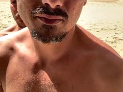 Niemowlę, Plaża, Duży kutas, Obciąganie, Brunetka, Gej, Masturbacja, Na wolnym powietrzu