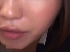 18, Asiatisk, Stora tuttar, Avsugning, Par, Creampie, Tonåring, Uniform