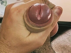 Enthousiasteling, Grote lul, Sperma shot, Masturbatie, Alleen