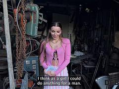 Watch DEBT4k. Debt collector sneaked into Arina Shys house and roughly fucked her in the backyard - Cowgirl, European, Debt Sex Porn