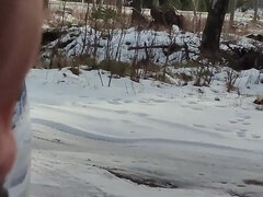 Risky Flashing Fantasy Adventure Jerking and Cumshot Outdoor