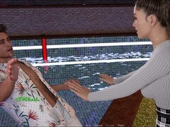 Interactive visual novel featuring a shaved pussy and some steamy pool action