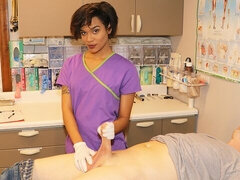 Enthousiasteling, Grote lul, Bruinharig, Arts, Vingeren, Handbeurt, Masturbatie, Kort haar